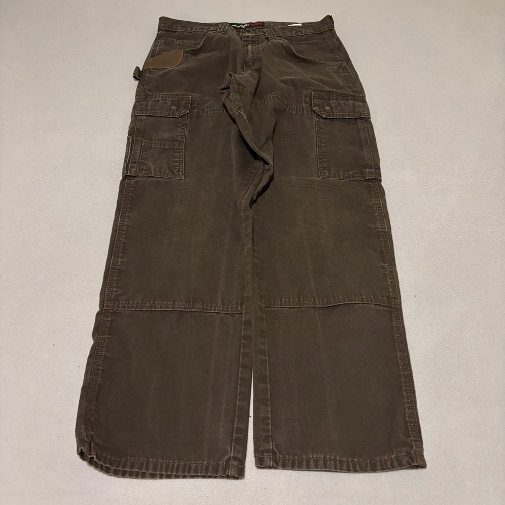 Wrangler Mens RIGGS Workwear Ranger Cargo Pants 32x30 Brown Ripstop Streetwear